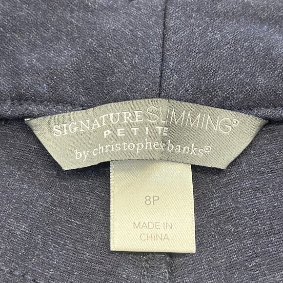 Christopher & Banks Signature Slimming Blue Stretch Skinny Straight Pants 8P - Picture 3 of 8